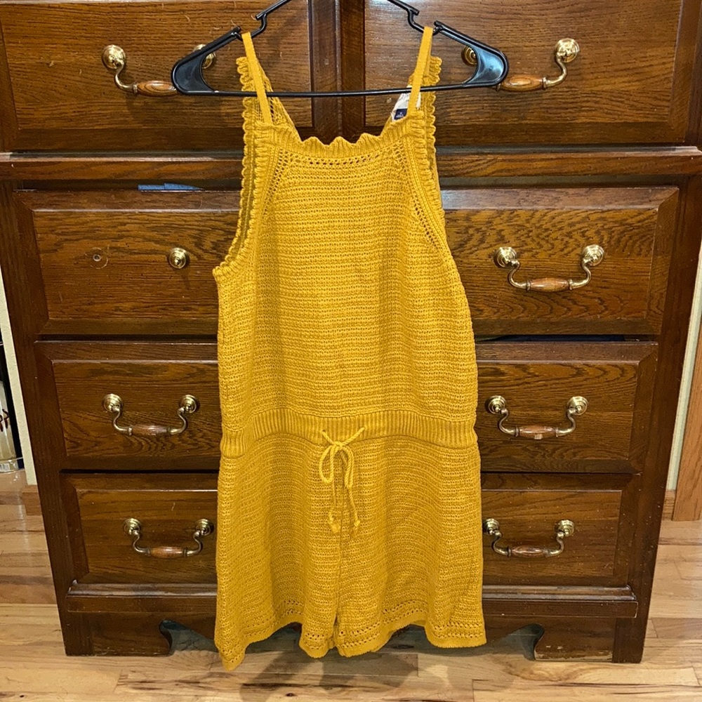 Mustard Crochet Romper NWT